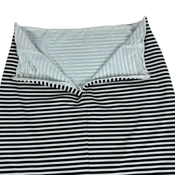 Garnet Hill striped skirt size 2 Black Cream - Picture 3 of 6